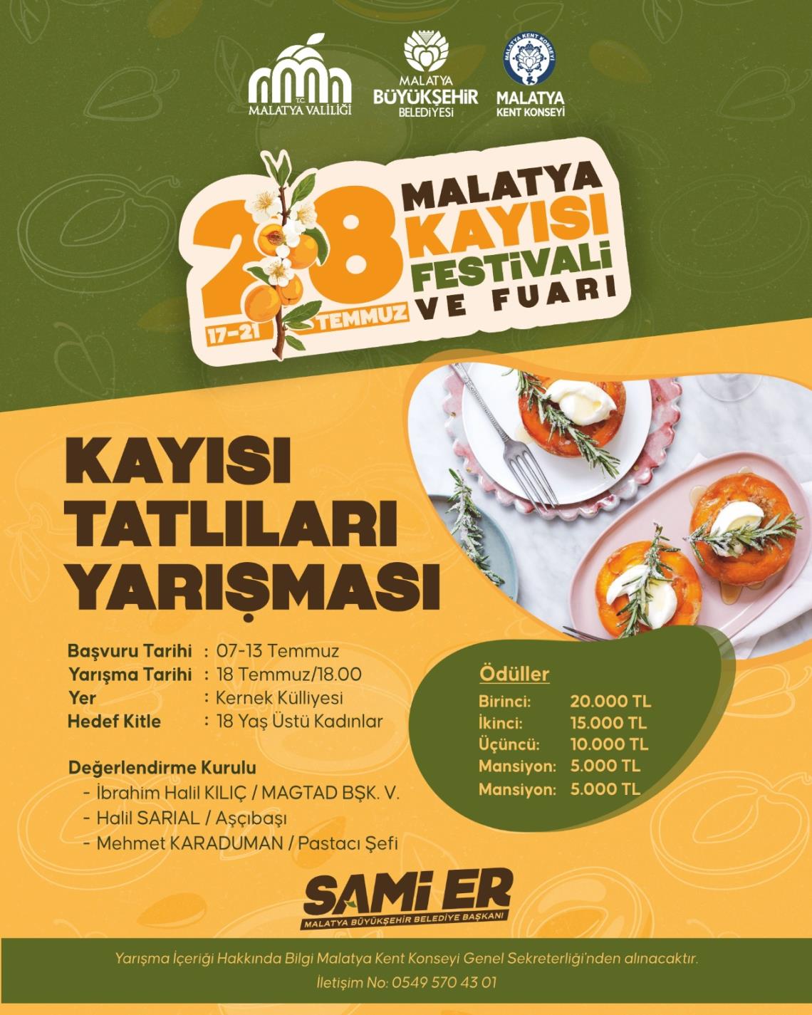 Malatya'nın Eşsiz Lezzetleri "Kayısı Tatlıları Yarışması’nda” Buluşuyor