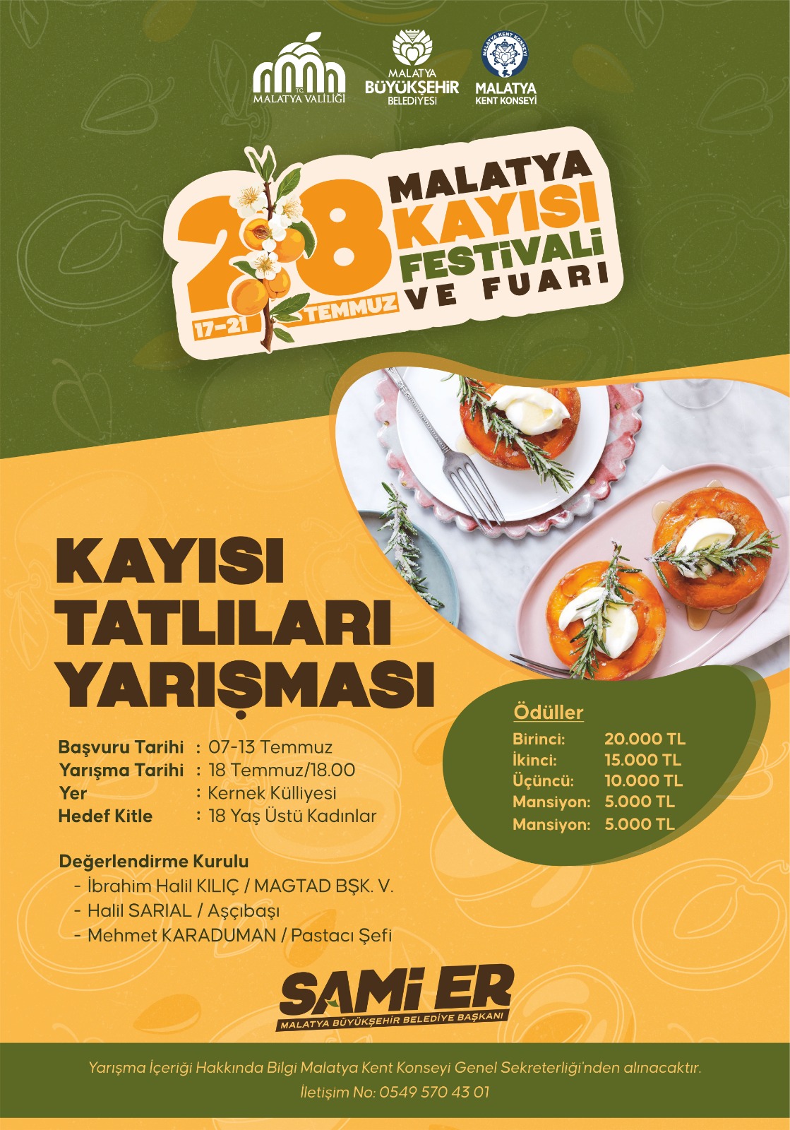 Malatya'nın Eşsiz Lezzetleri "Kayısı Tatlıları Yarışması’nda” Buluşuyor