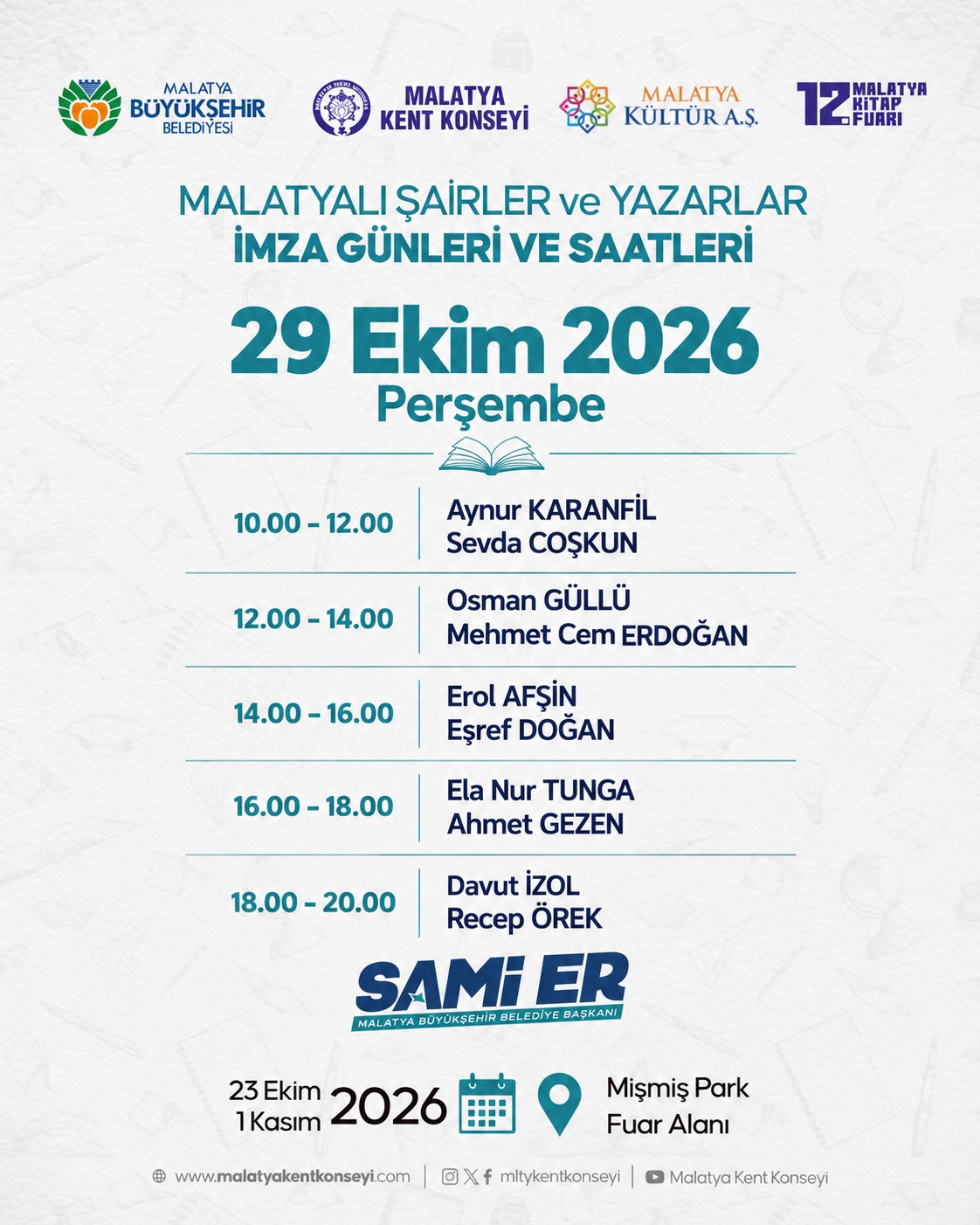 Malatyalı Şairler ve Yazarlar İmza Günleri - 7.Gün