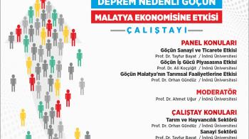 “Deprem Nedenli Göçün Malatya Ekonomisine Etkisi” Çalıştayı Düzenleniyor